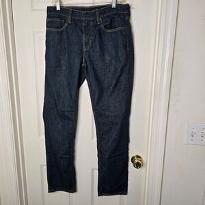Men's Levis 511 Blue Jeans orange yellow topstitching 32 x‎ 32